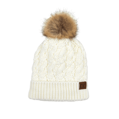 Ribbed Knit Pom Beanie