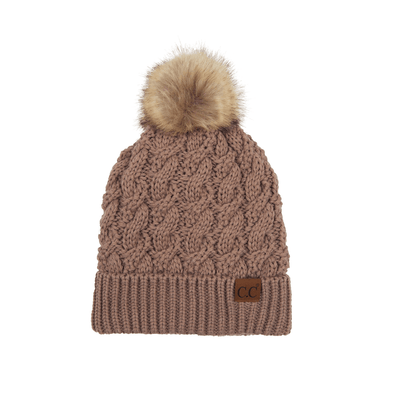Ribbed Knit Pom Beanie
