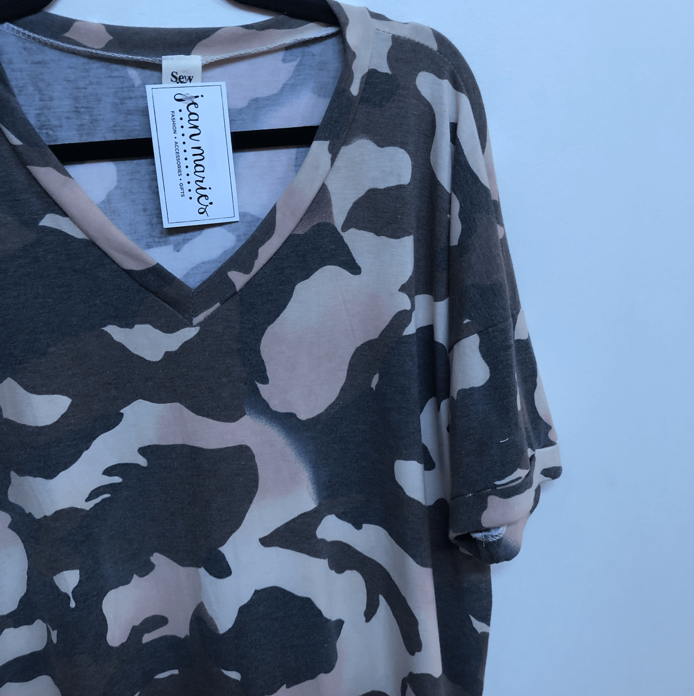 Mauve Tan Camo Cap Sleeve Top