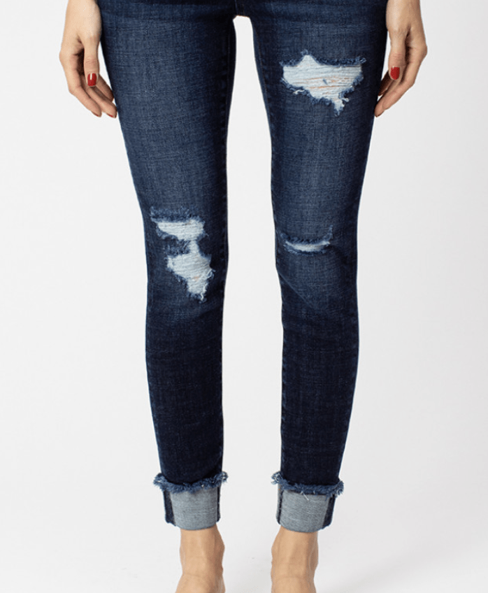 Dark Gemma High Rise Ankle Skinny