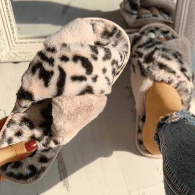 Animal Print Cross Slipper