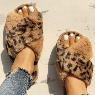Animal Print Cross Slipper