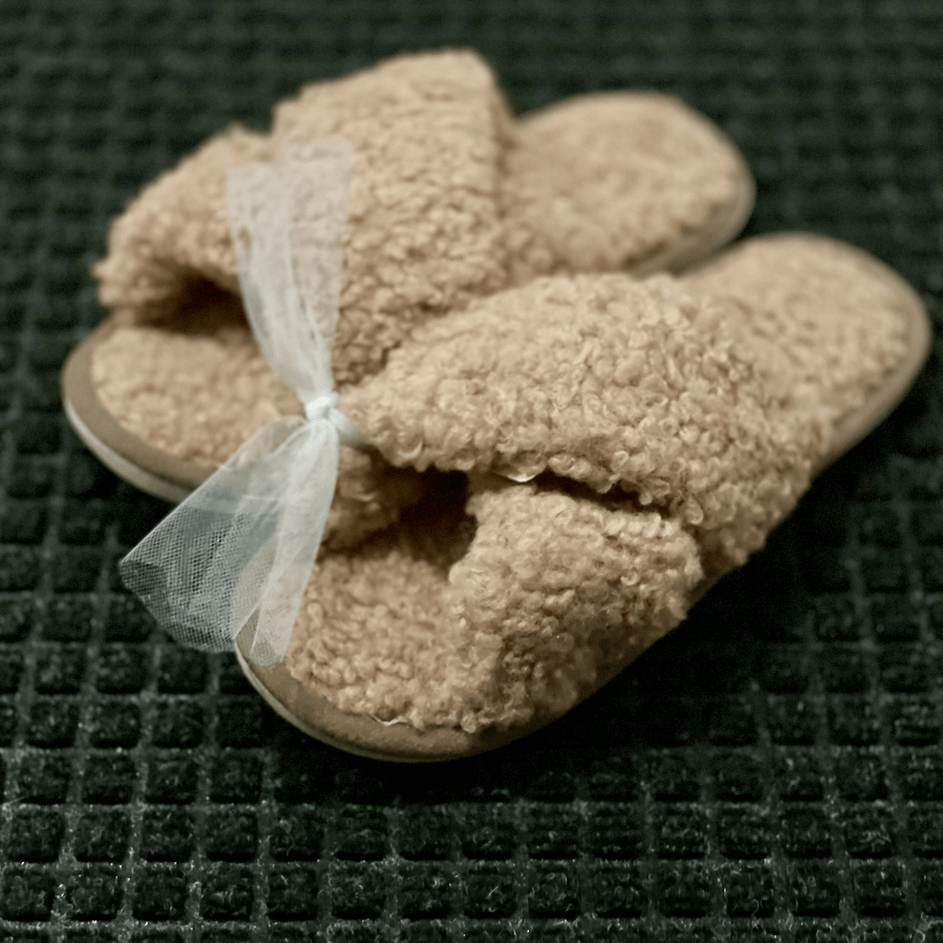 Teddy Bear Taupe Slipper