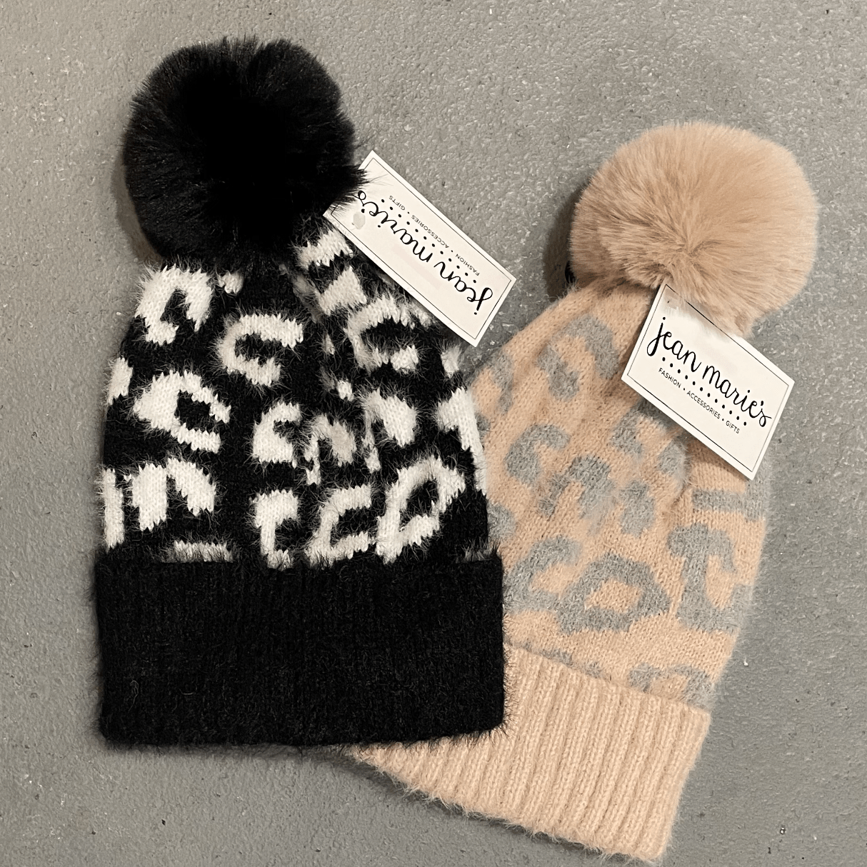 Leopard Pom Beanie