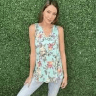 Erica Aqua Floral tank