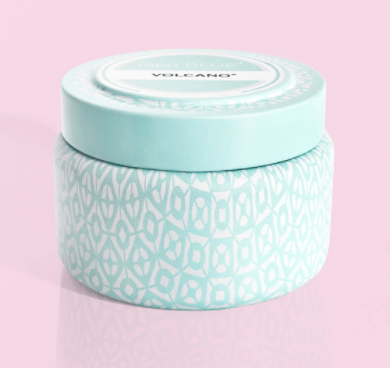 Volcano Aqua Printed Travel Tin Candle