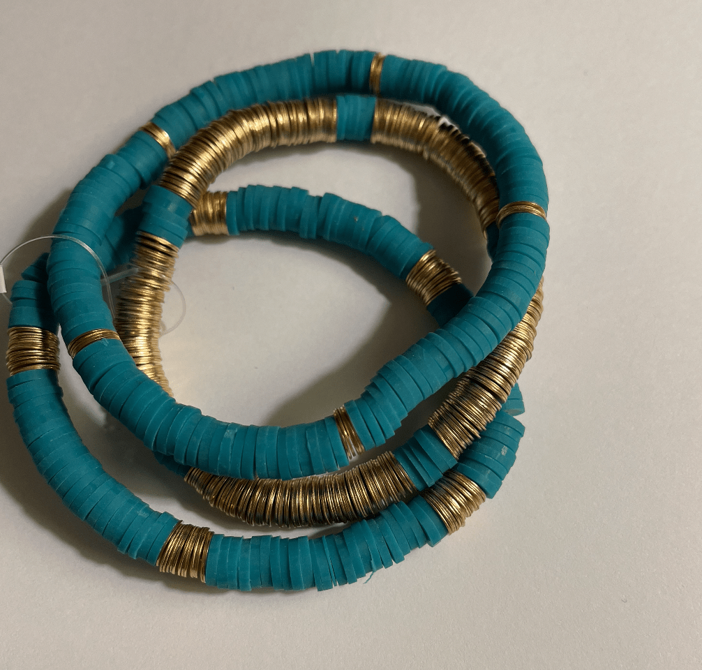 Teal/Gold Bracelet Set