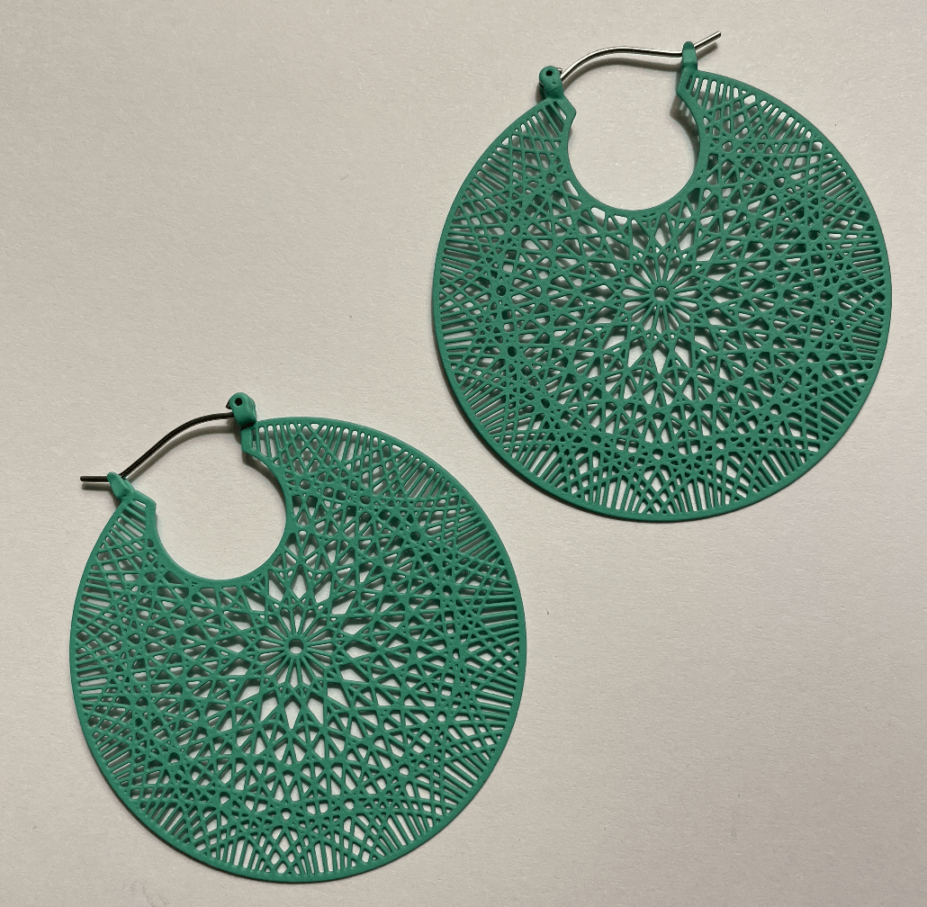 Teal Filigree Earring