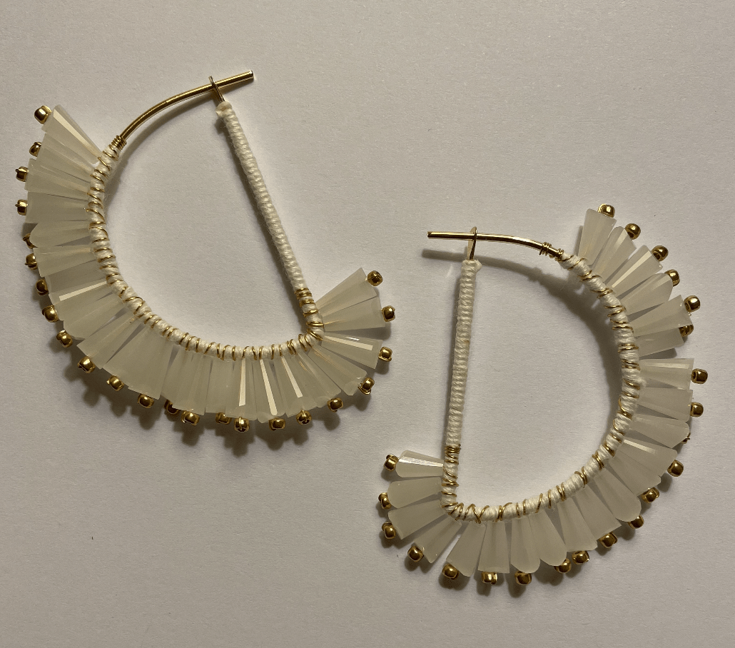 White Beaded Earring