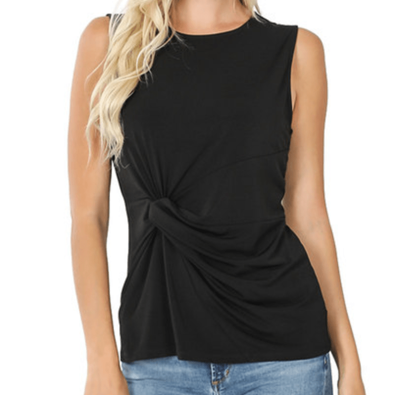 Knot Front Sleeveless Top