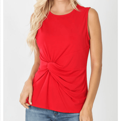 Knot Front Sleeveless Top