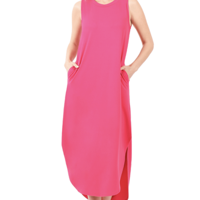 Brushed Side Slit Pocket Dress