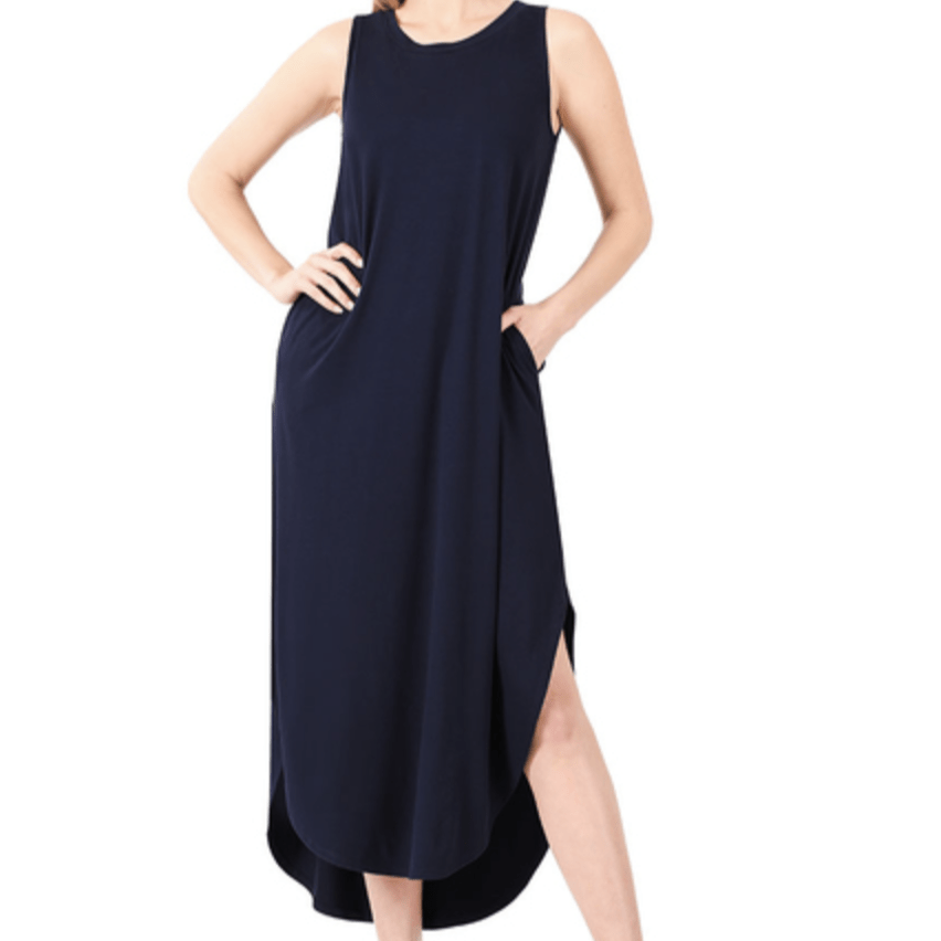 Brushed Side Slit Pocket Dress