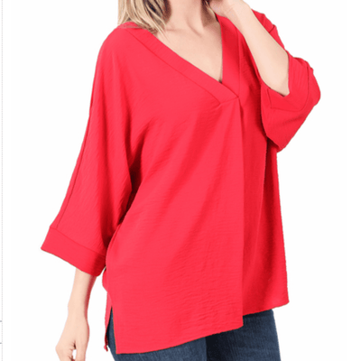 Woven Airflow Dolman Sleeve Top
