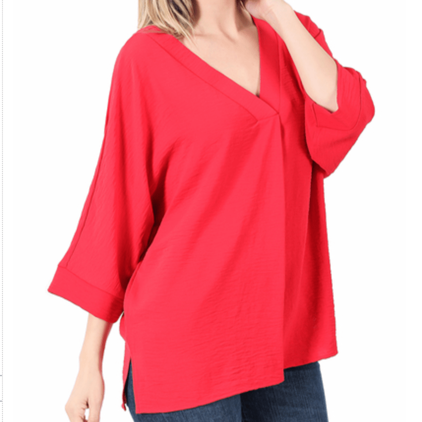 Woven Airflow Dolman Sleeve Top