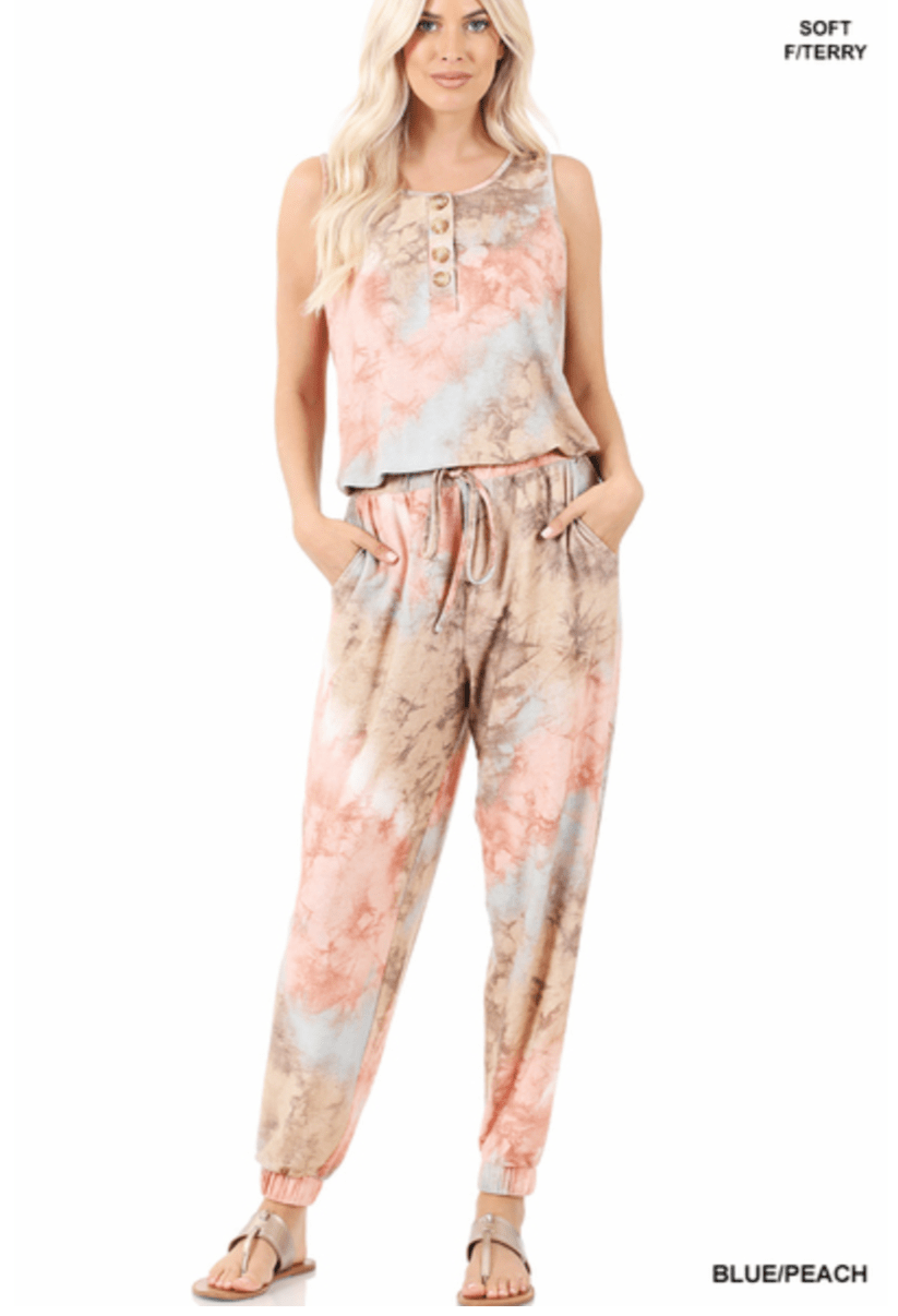 Tiedye Soft Sleeveless Jogger Jumpsuit