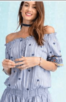 EMBROIDERY DOUBLE RUFFLED DRESS