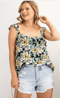 RAYON CHALLIE RUFFLE WOVEN TOP - Preorder