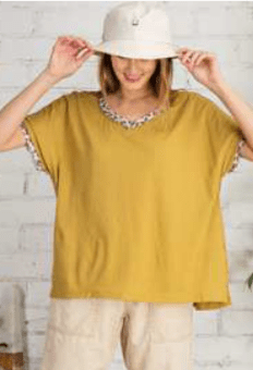 JERSEY V NECK LOOSE FIT TOP