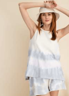 RAINBOW WASHED TERRY KNIT TOP