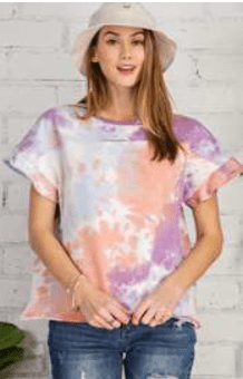 TIE DYE TERRY KNIT BOXY TOP - Preorder