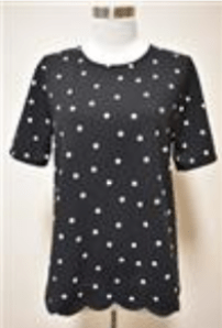 Black Scallop Dot Top