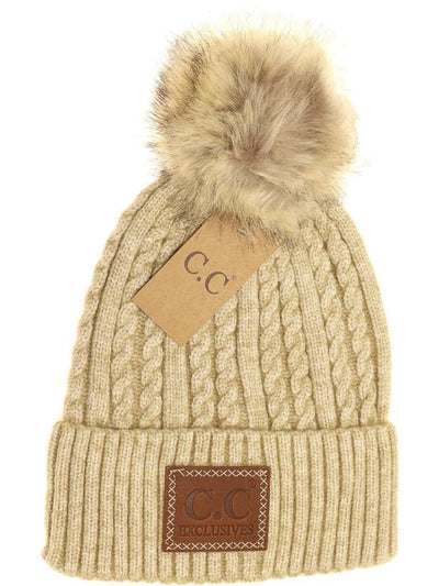 Double Braided Pom Beanie