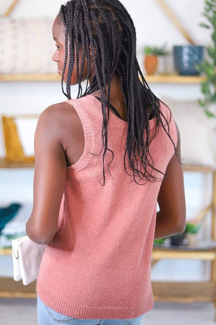 Apricot Lightweight Sweater Tank