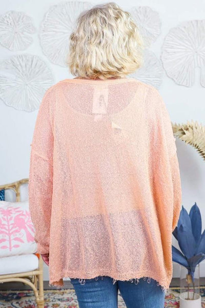terry knit exposed hem top