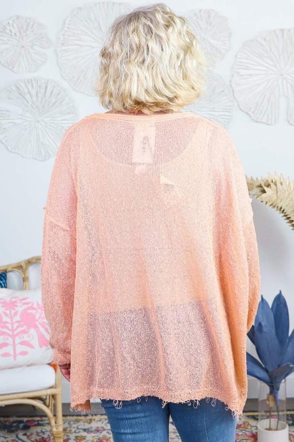 terry knit exposed hem top