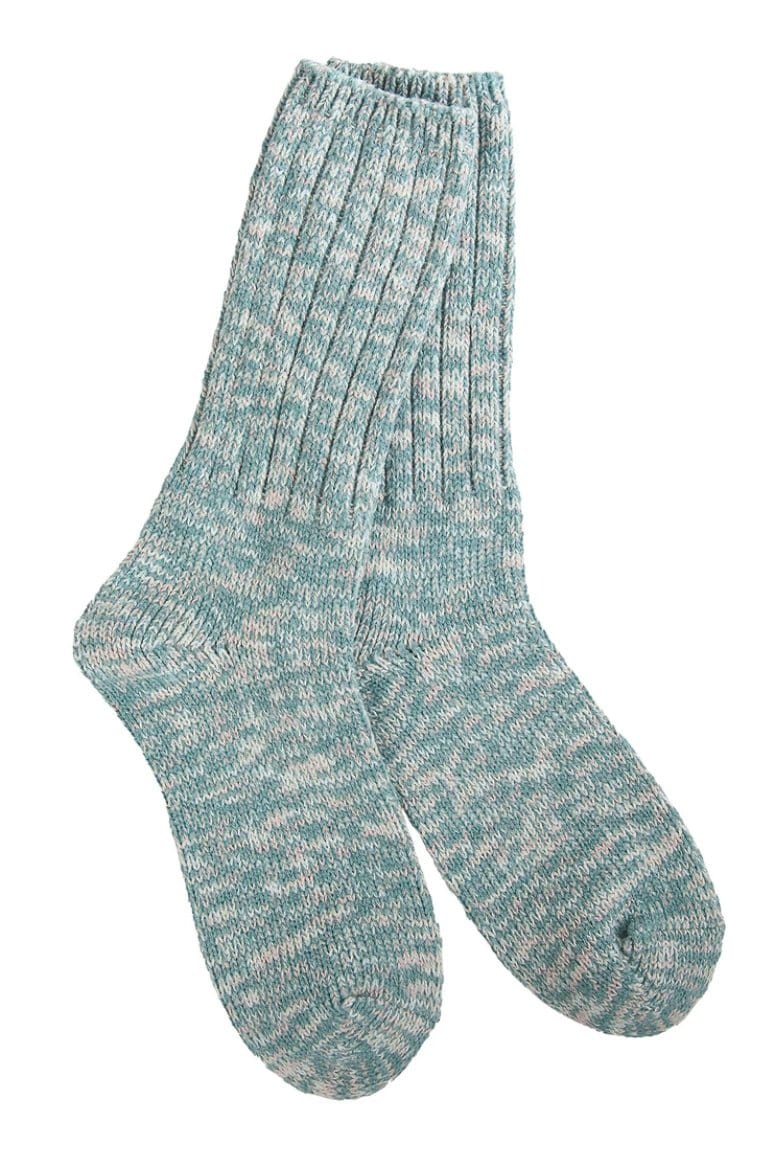 Warm knit sage textured socks