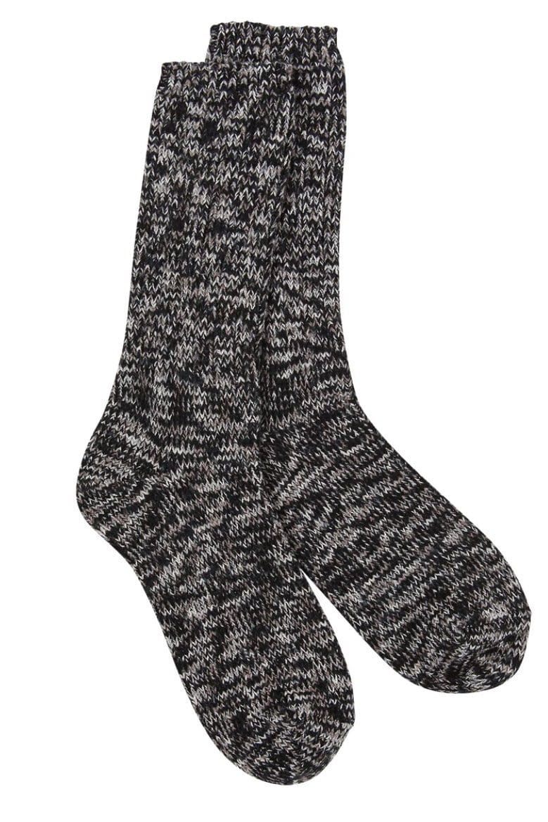 grey and black knit comfy sock