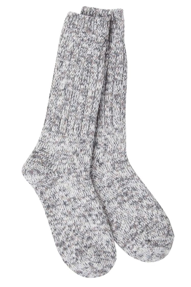 stone dark and light grey mottled warm sock