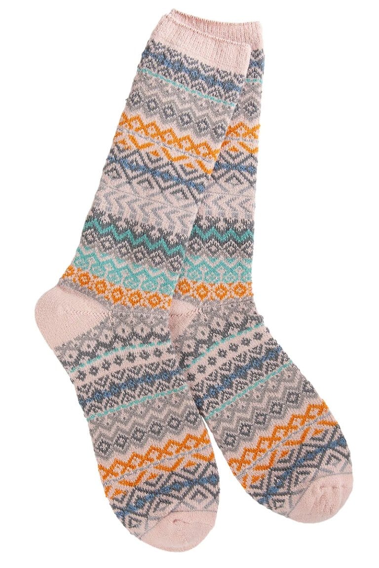 pink teal grey orange patterned soft socks