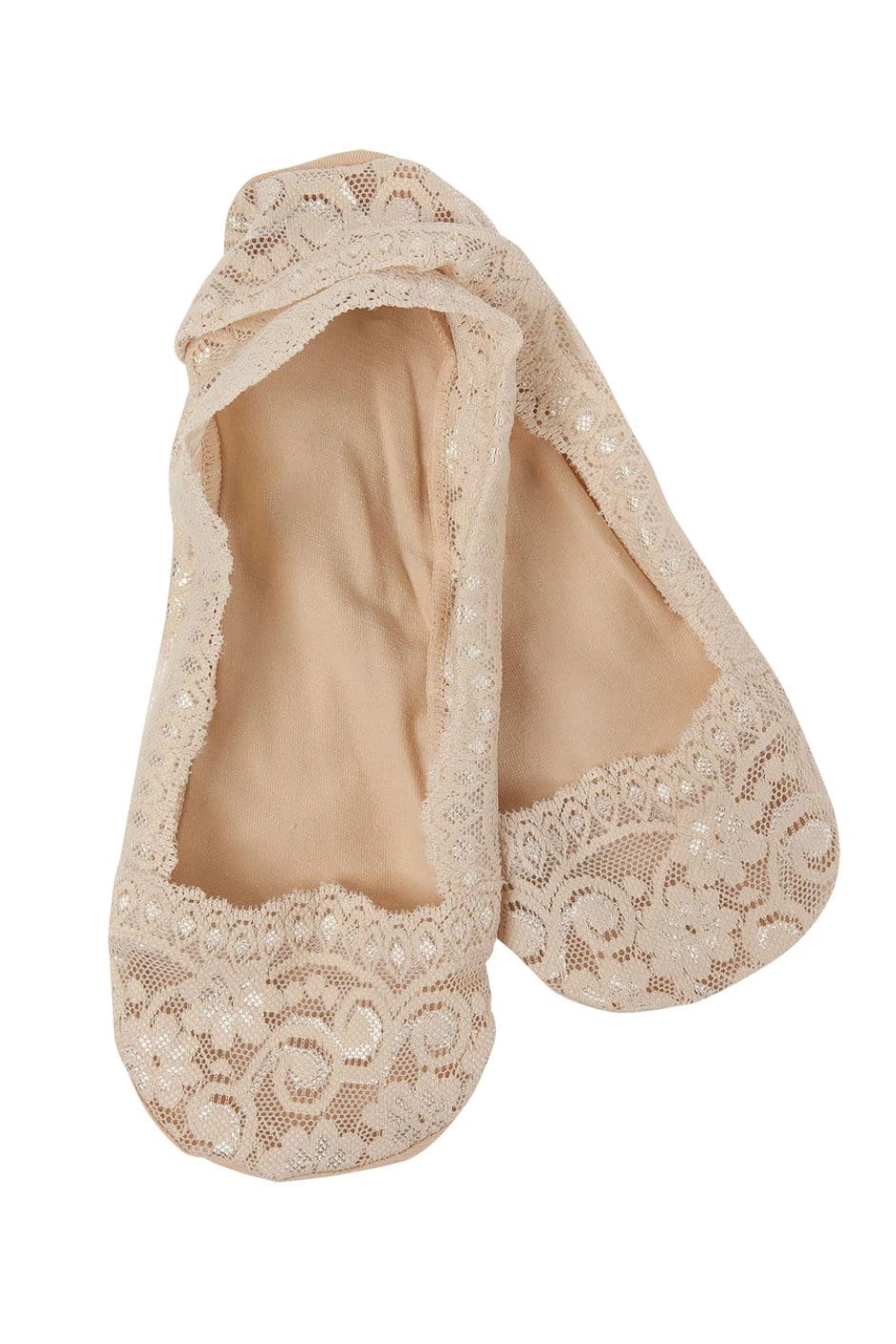 lacey footsie sock tan/sand color