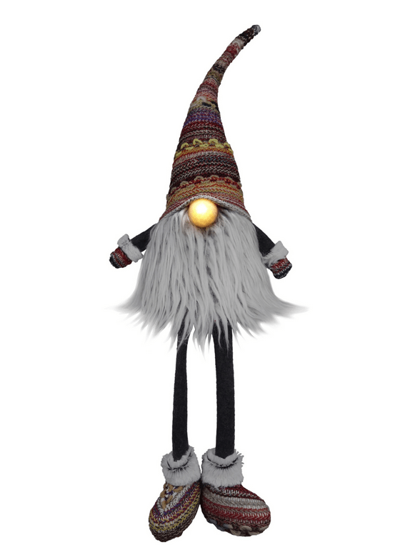 31" Plush Gnome Dangle Leg w/Light Up Nose