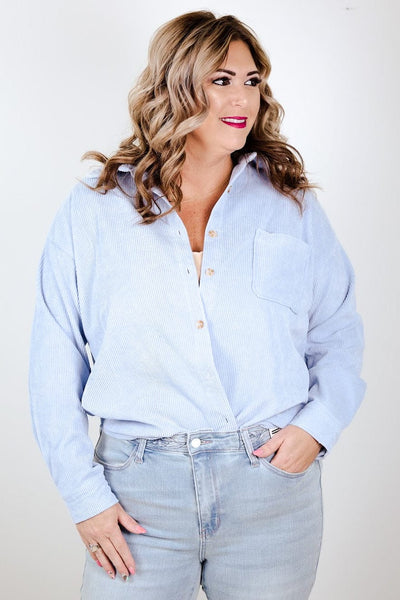 Chambray Soft Corduroy Button Jacket