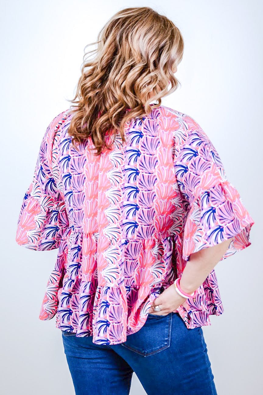 Simply Southern Gather Blouse - Scallop