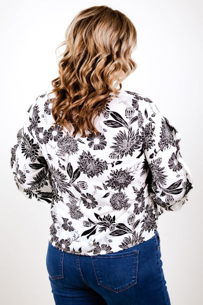 Black & White Floral Blouse