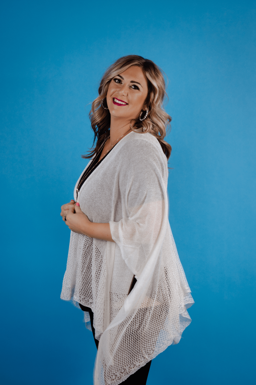 Delicate White Ruana Media 1 of 1