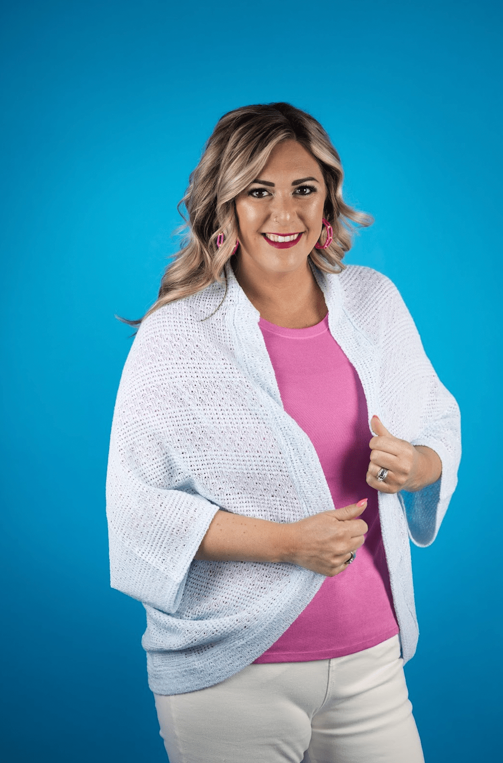 Blue Crochet Shrug