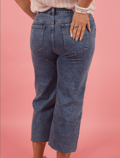 High-Rise Wide Cropped Denim