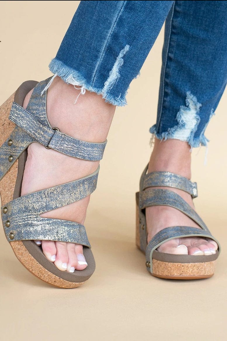 Gunmetal Spring Fling Wedge