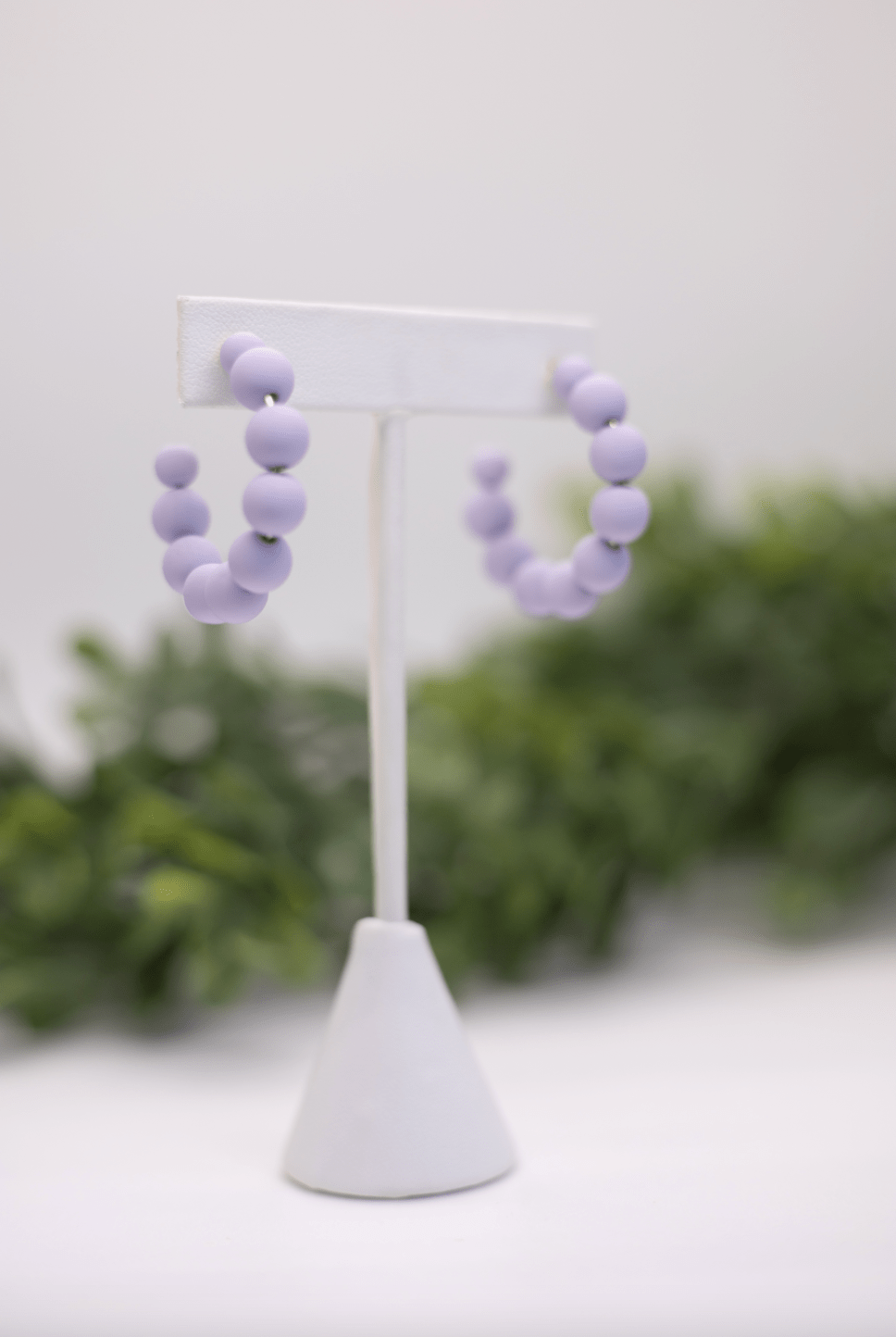 Lavender Balled Hoops