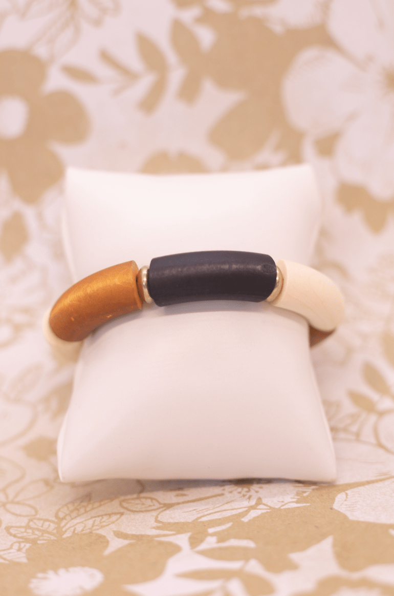 Stretch Multi Wooden Tubular Bracelet
