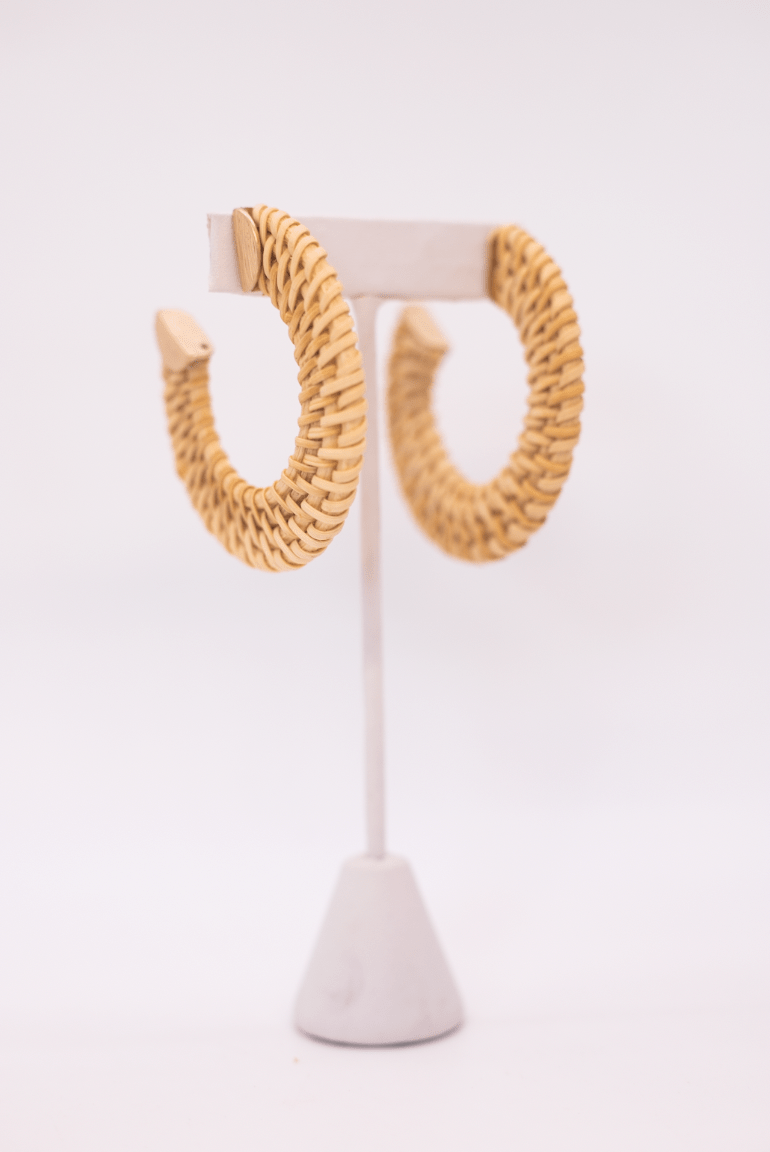 Rattan Hoop Earring