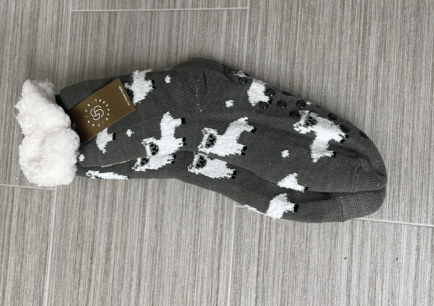 Gray Alpaca Sherpa Socks
