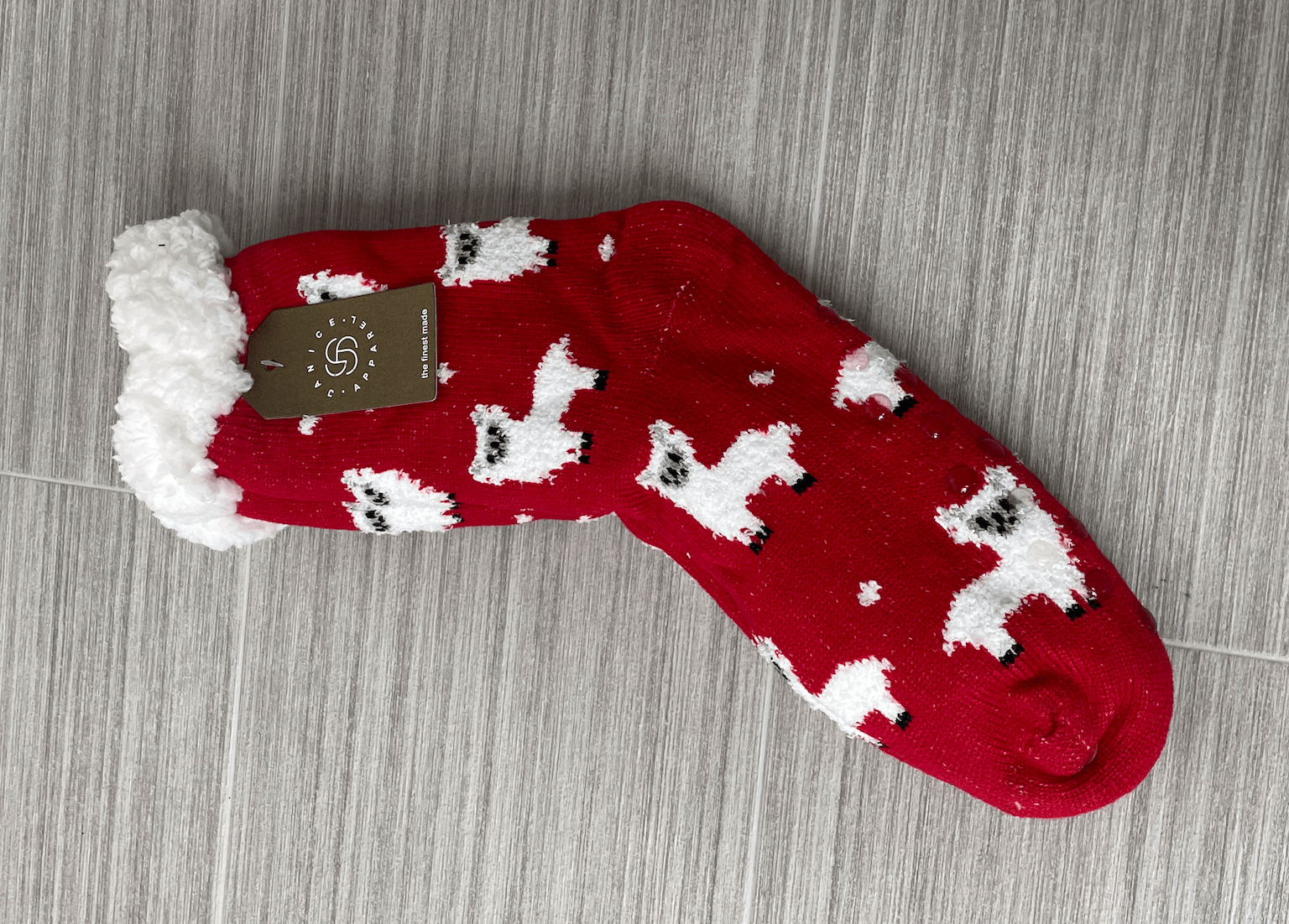 Red Alpaca Sherpa Socks