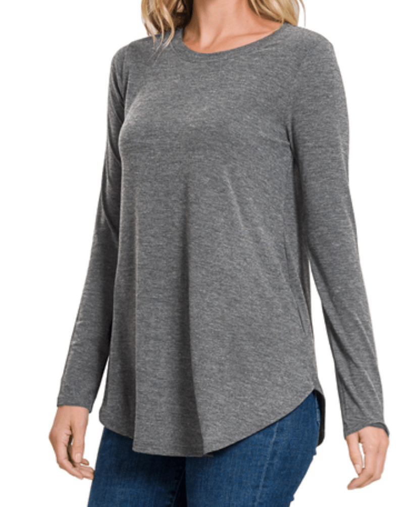 Everyday Charcoal Long Sleeve Top