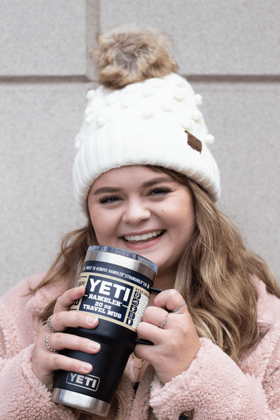 Ivory Bobble Beanie